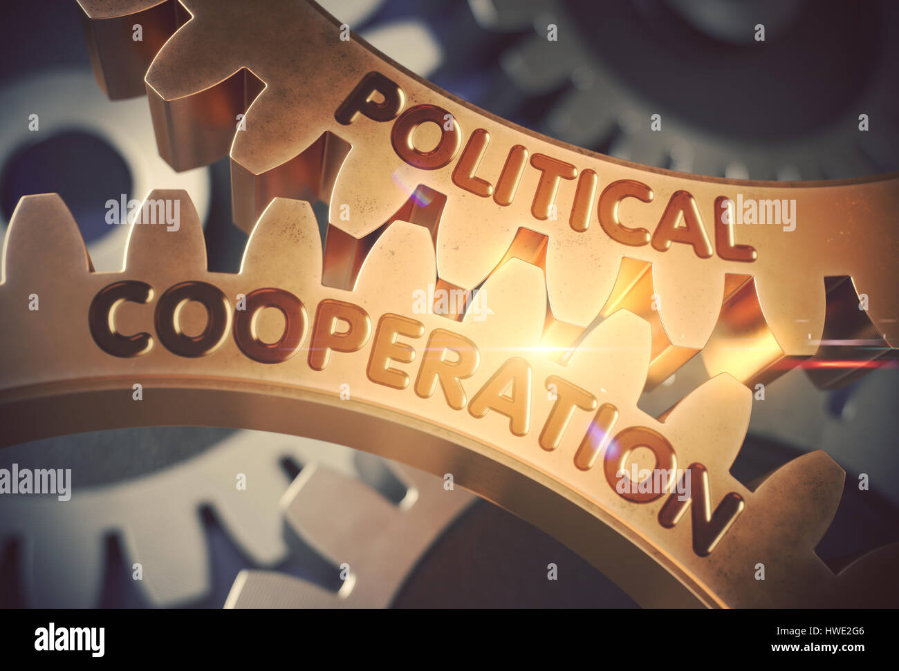 Politische Zusammenarbeit. 3D. Stockfoto