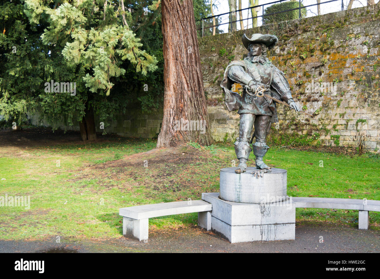 Statue von d ' Artagnan in öffentlichen Park in der Innenstadt von Maastricht in Limburg, Niederlande Stockfoto