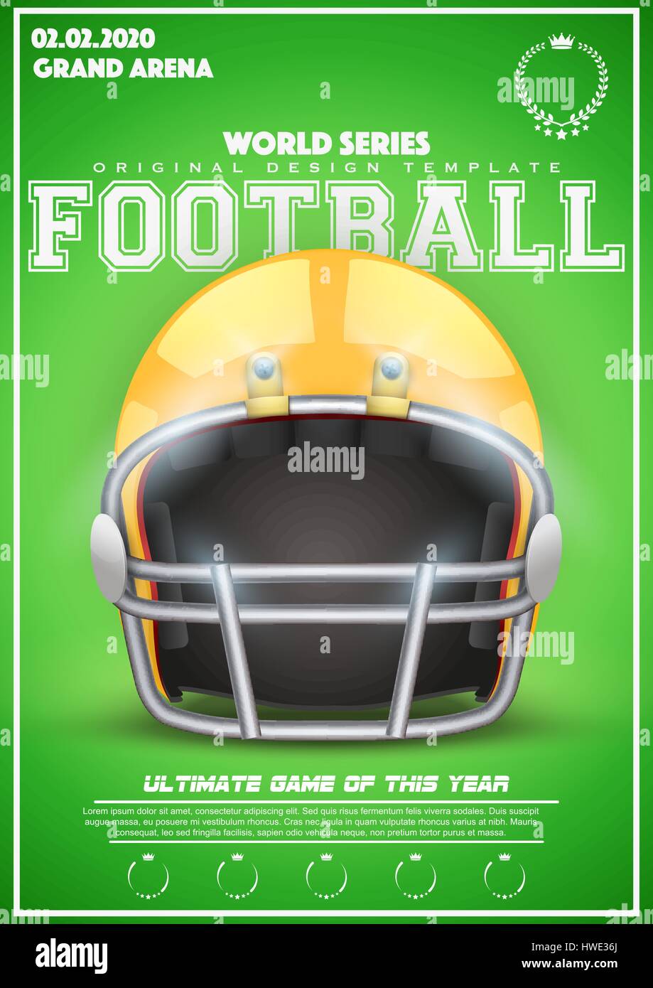 Plakat-Vorlage des American Football Helm Stock Vektor