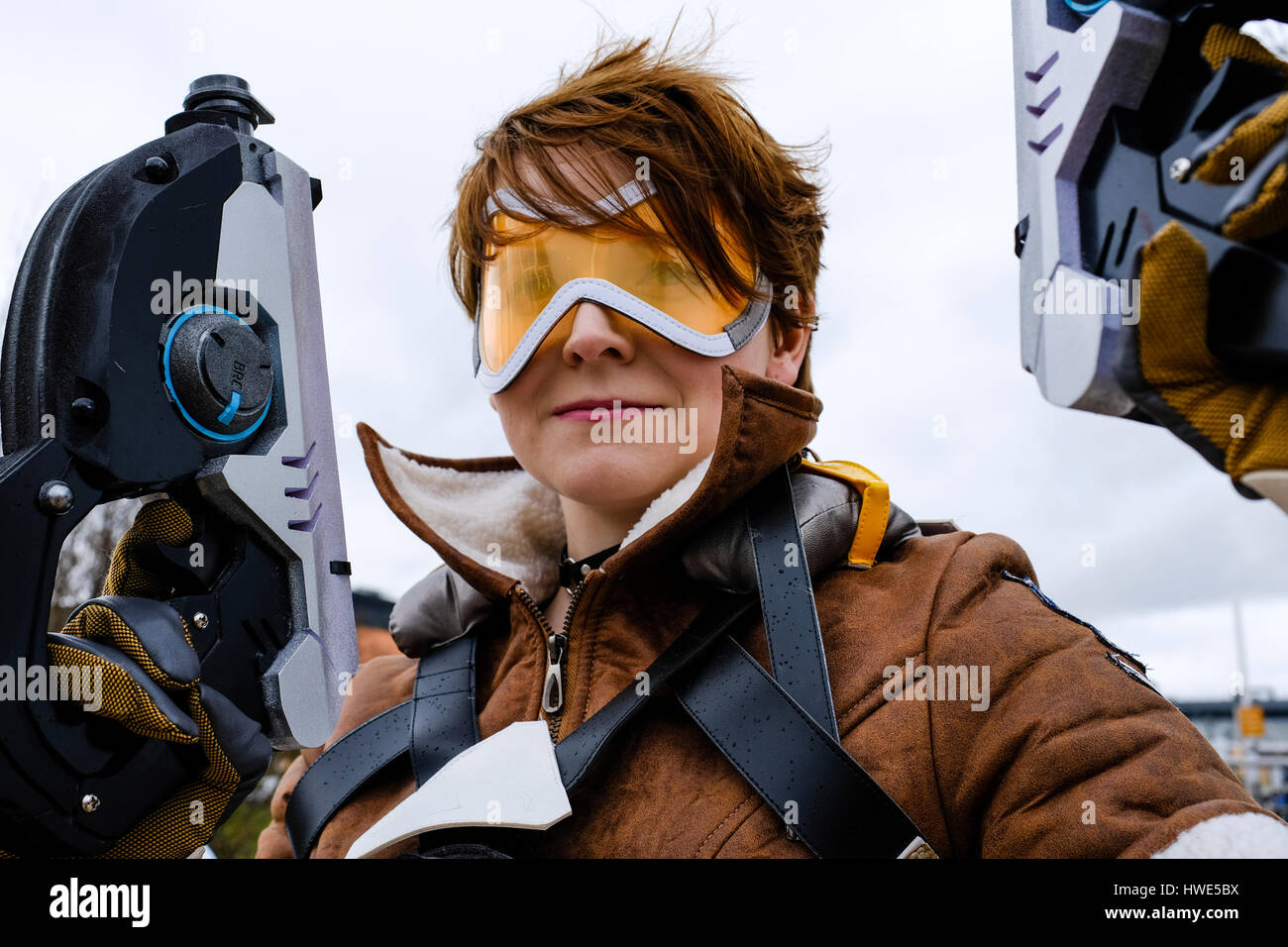 Weibliche Cosplay Fan Teilnahme an MCM Comic Con, Birmingham, UK 2017 in Charakter Kostüm. Stockfoto