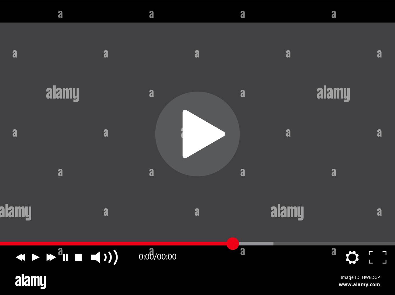 Flache video-Player-Schnittstelle für Web und mobile apps. Vektor-Illustration, EPS10. Stock Vektor