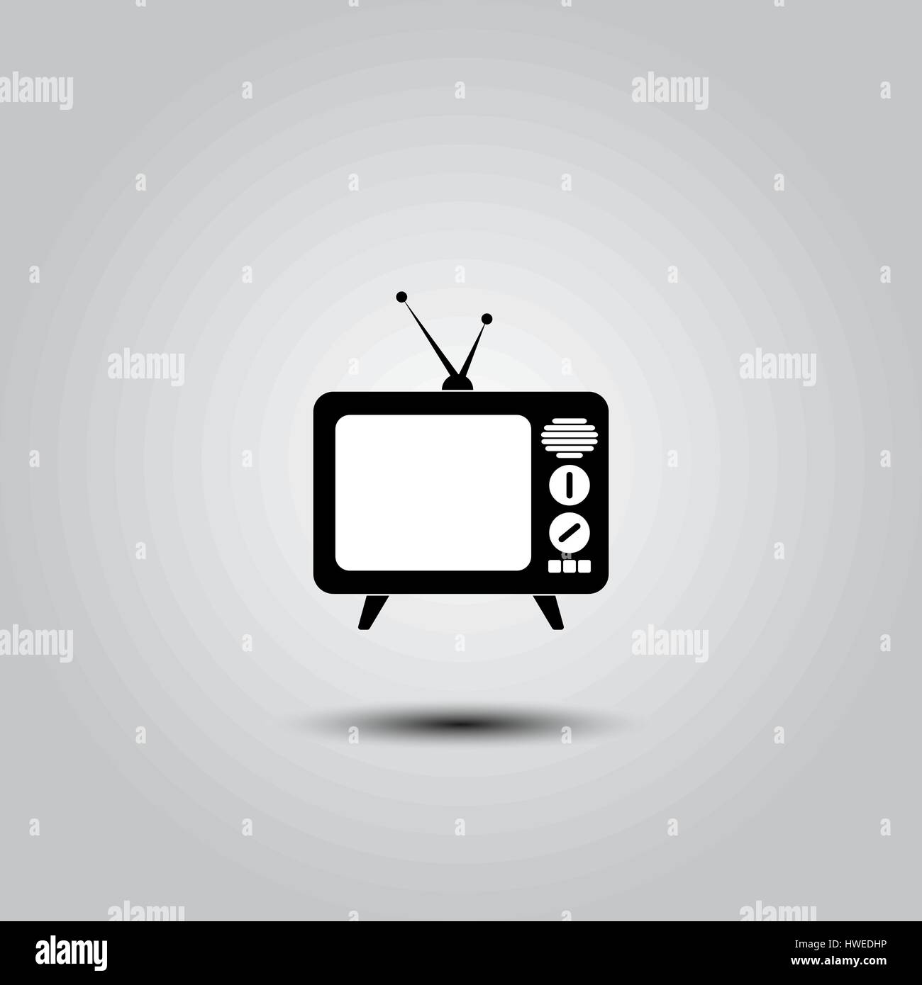 TV-Symbol im trendigen flachen Stil isoliert auf grauem Hintergrund. Fernsehen-Symbol für Ihre Website-Design, Logo, app, UI. Vektor-Illustration, EPS10. Stock Vektor