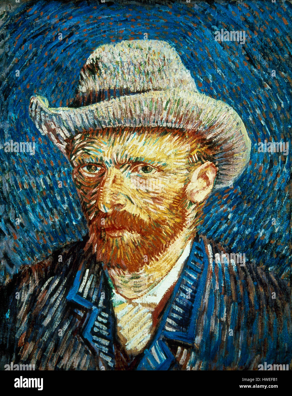 Vincent Van Gogh (1853-1890). Niederländische Post-Impressionisten Maler. Selbstporträt mit grauen Filzhut, 1887. Vincent Van Gogh Museum. Amsterdam. Holland. Stockfoto