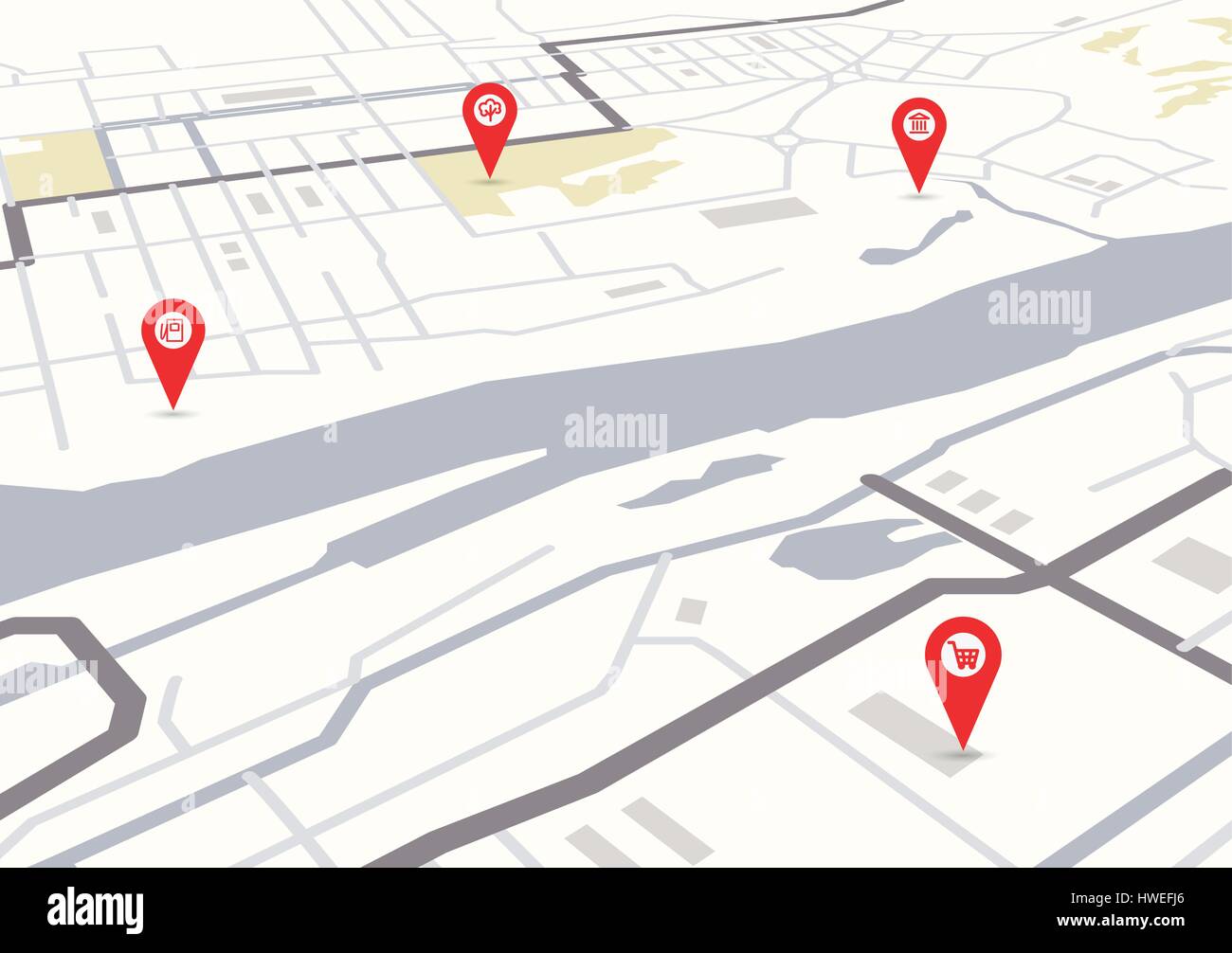 Vektor-Stadtplan Stock Vektor