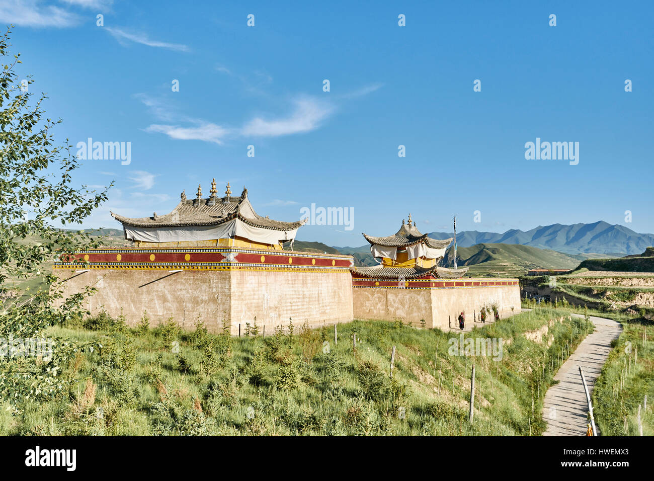 Tibetisches Kloster, Periode Stadt, Tongren, Provinz Qinghai, China Stockfoto