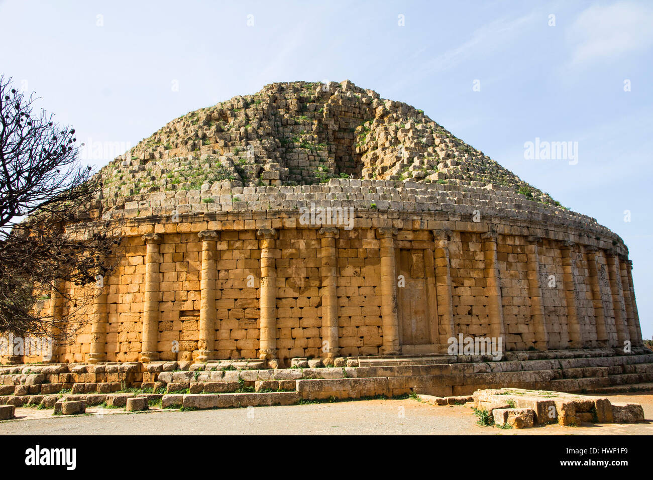 Königliche Mausoleum von Mauretanien in Algerien, eines Grabmals 3BC von König von Mauretanien, Juba II und seine Königin Cleopatra Selene II gebaut. Stockfoto