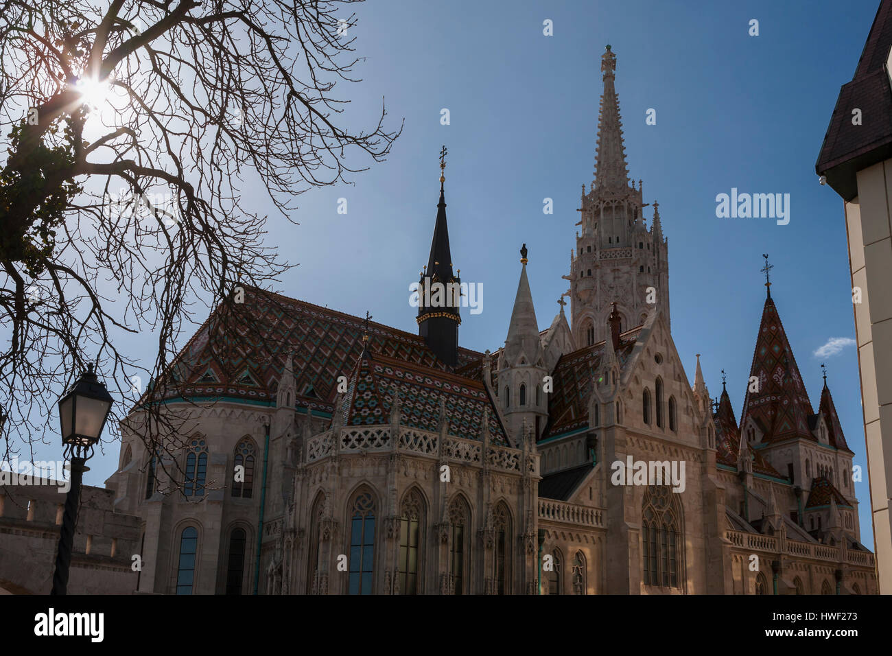Matyas Kirche, Szentháromság Té, Várhegy, Budapest, Ungarn Stockfoto