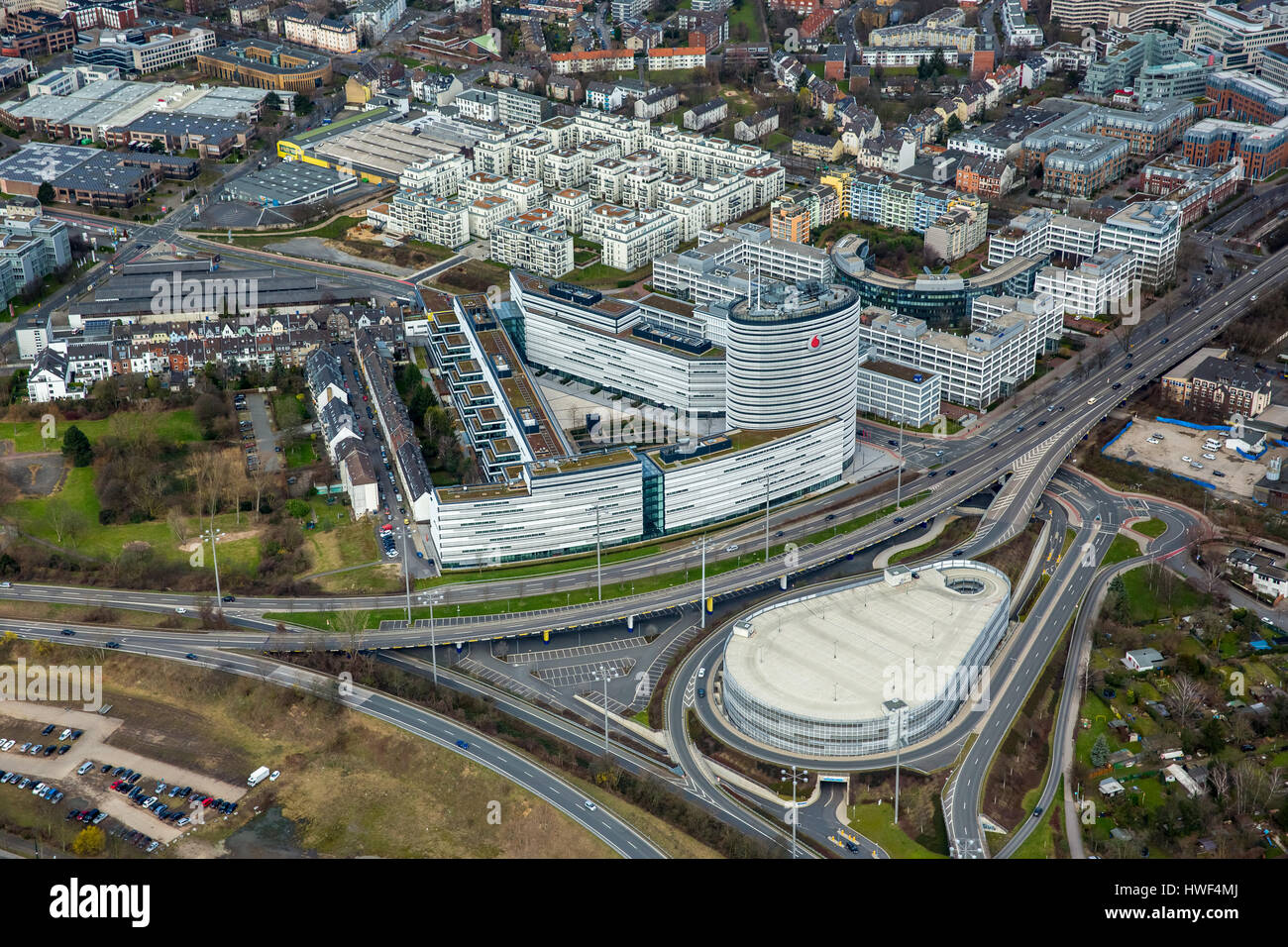 Vodafone Innovation Park, Vodafone Campus, B7, Brüssel-Straße, Düsseldorf, Rheinland, Nordrhein-Westfalen, Deutschland, Vodafone Innovation Park, Voda Stockfoto