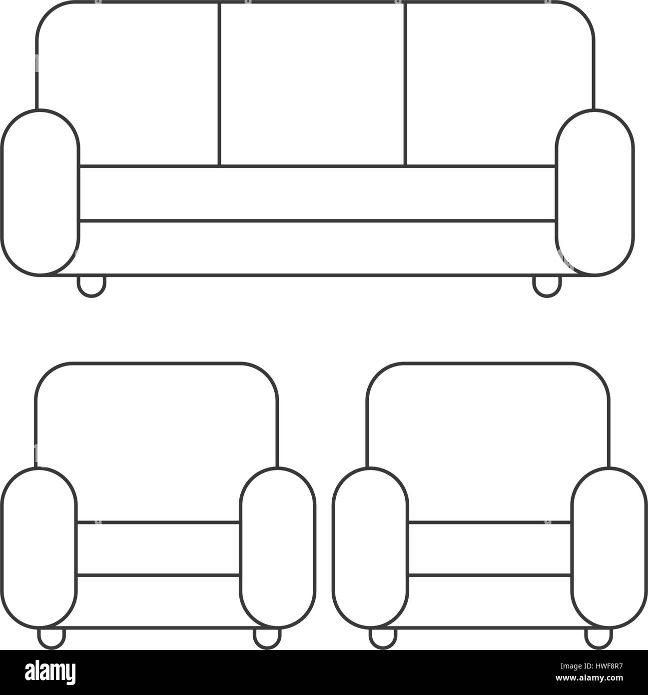 Möbel Sessel Hauptdekor Symbol Vektor-illustration Stock Vektor