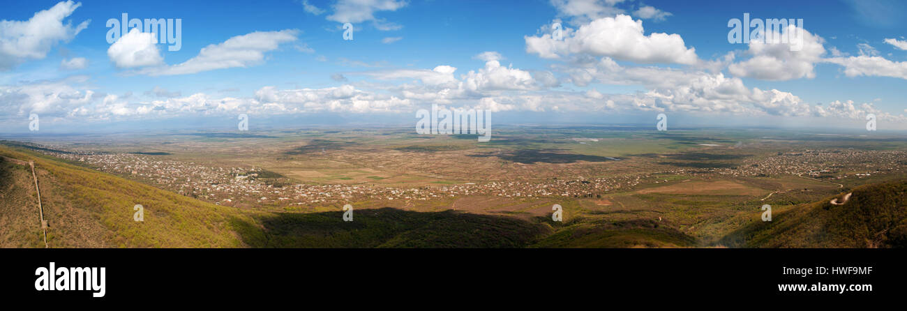 Panorama-Ansicht des Alasani Valley Georgien Stockfoto