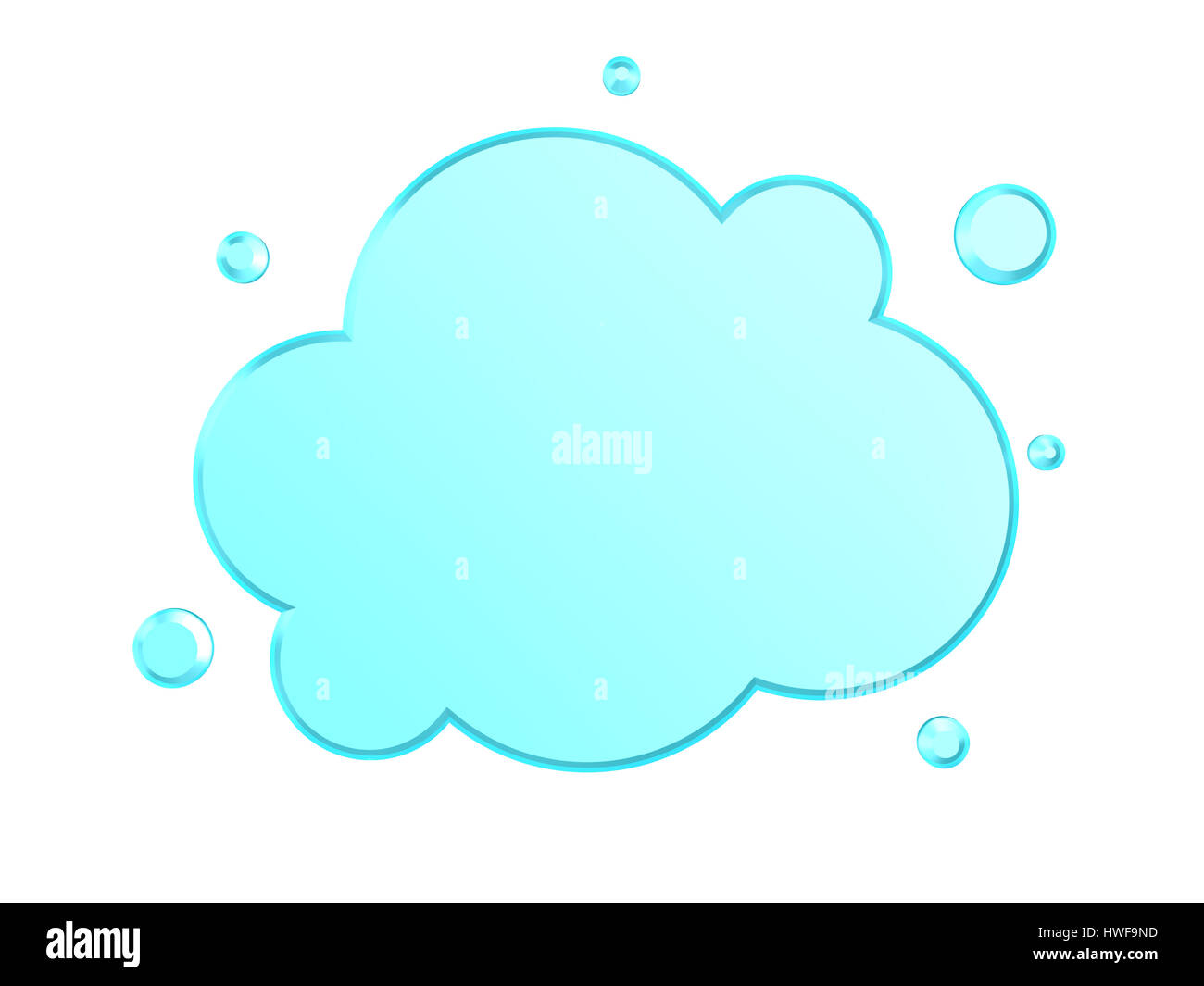 3D Darstellung der Glasform Wolke auf weißem Hintergrund Stockfoto
