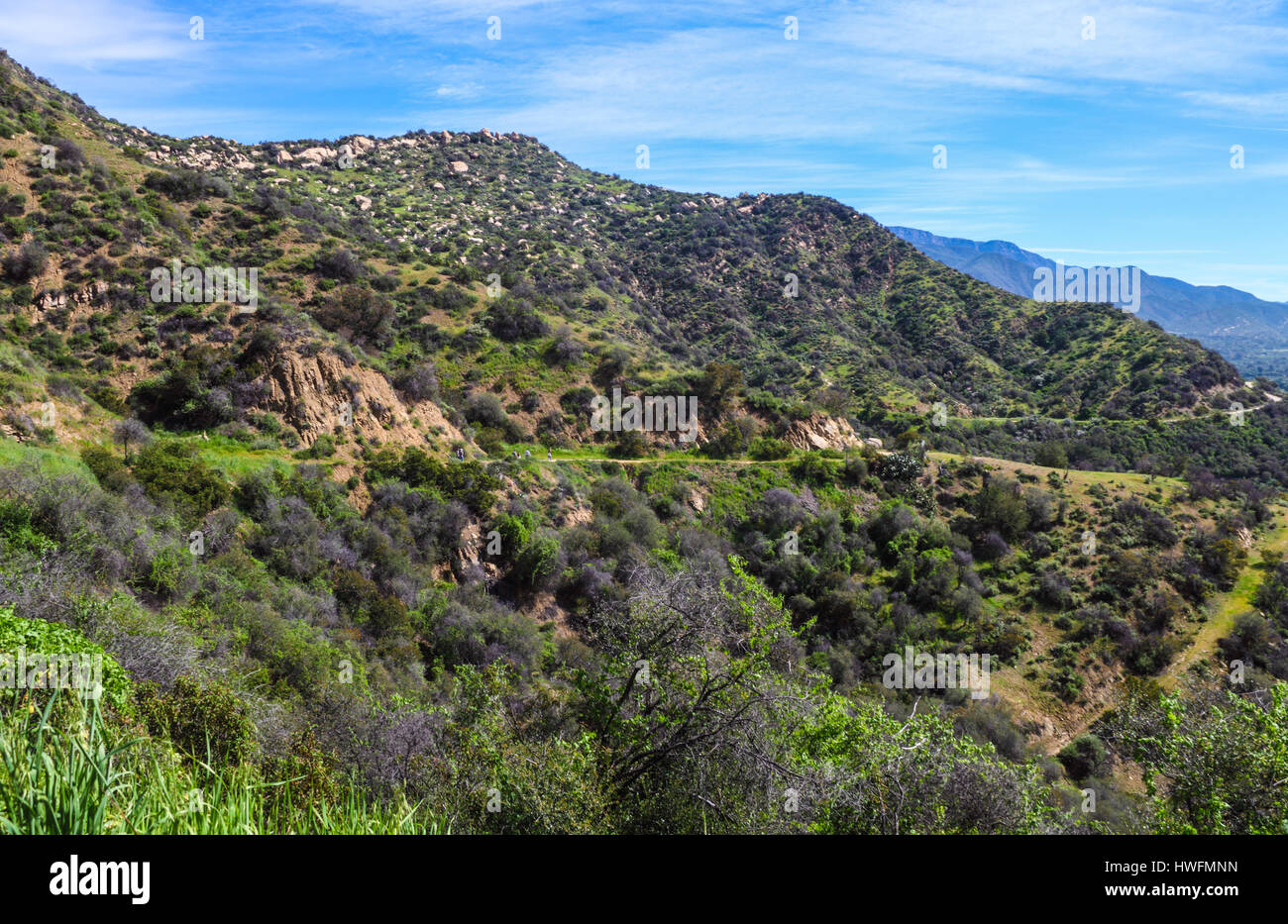 Herrlichem Blick auf das Regal Road Trail in Ojai Stockfoto