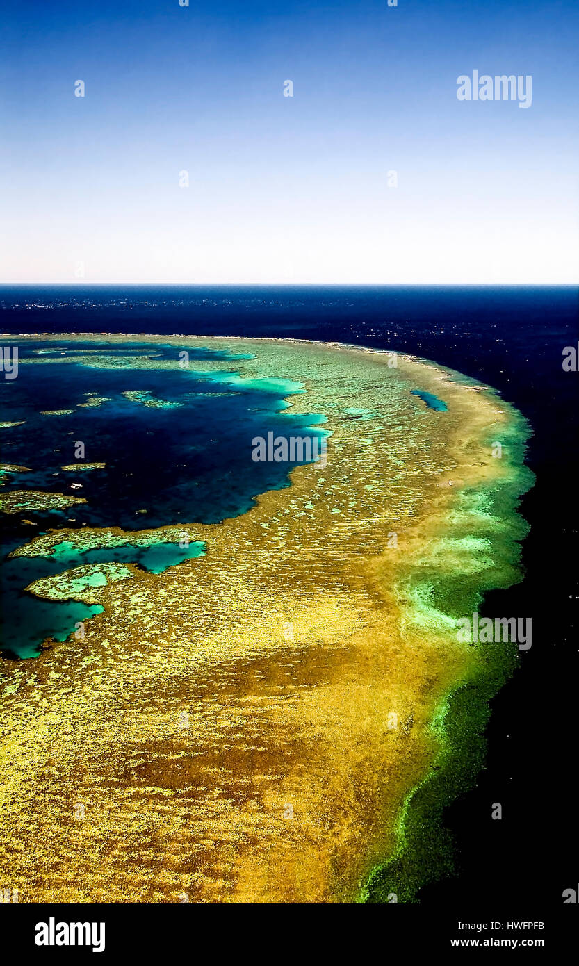 Hardy Reef ist Teil des Great Barrier Reefs Mddle Secrion und findet ab Whitsunday Islands und die Stadt Macay in central Queensland. Stockfoto