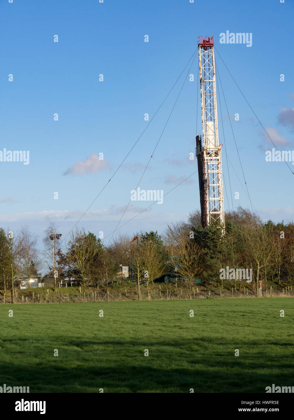 Pickering Stadt, UK. 20. März 2017. Fracking Unternehmen dritte Energie Kunstblättersammlung Bohranlage am Stadtrand Pickering Credit: Richard Burdon/Alamy Live News Stockfoto