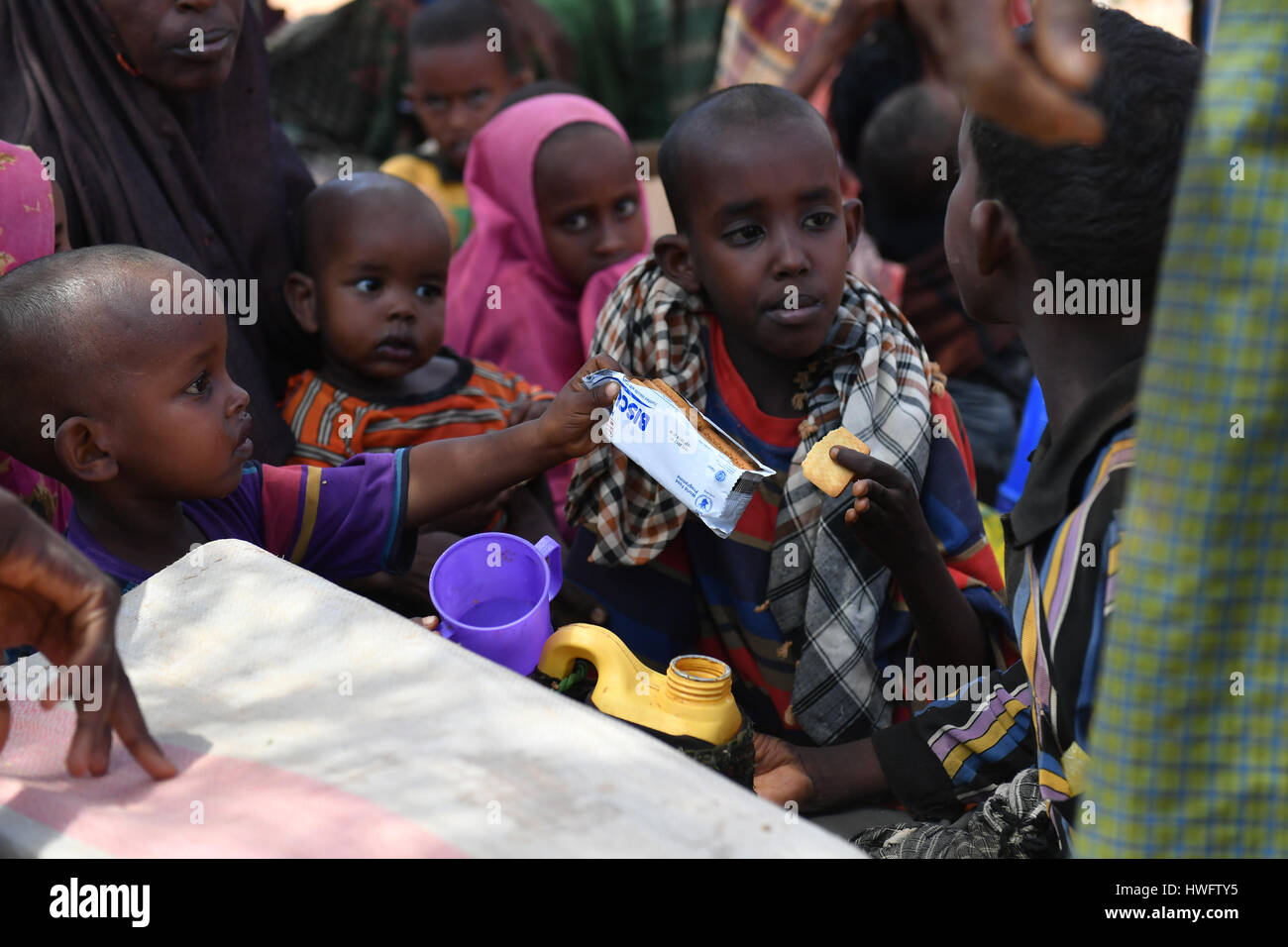 Doolow Somalia 20 Marz 2017 Kinder Fliehen Nach Hause Mit Den