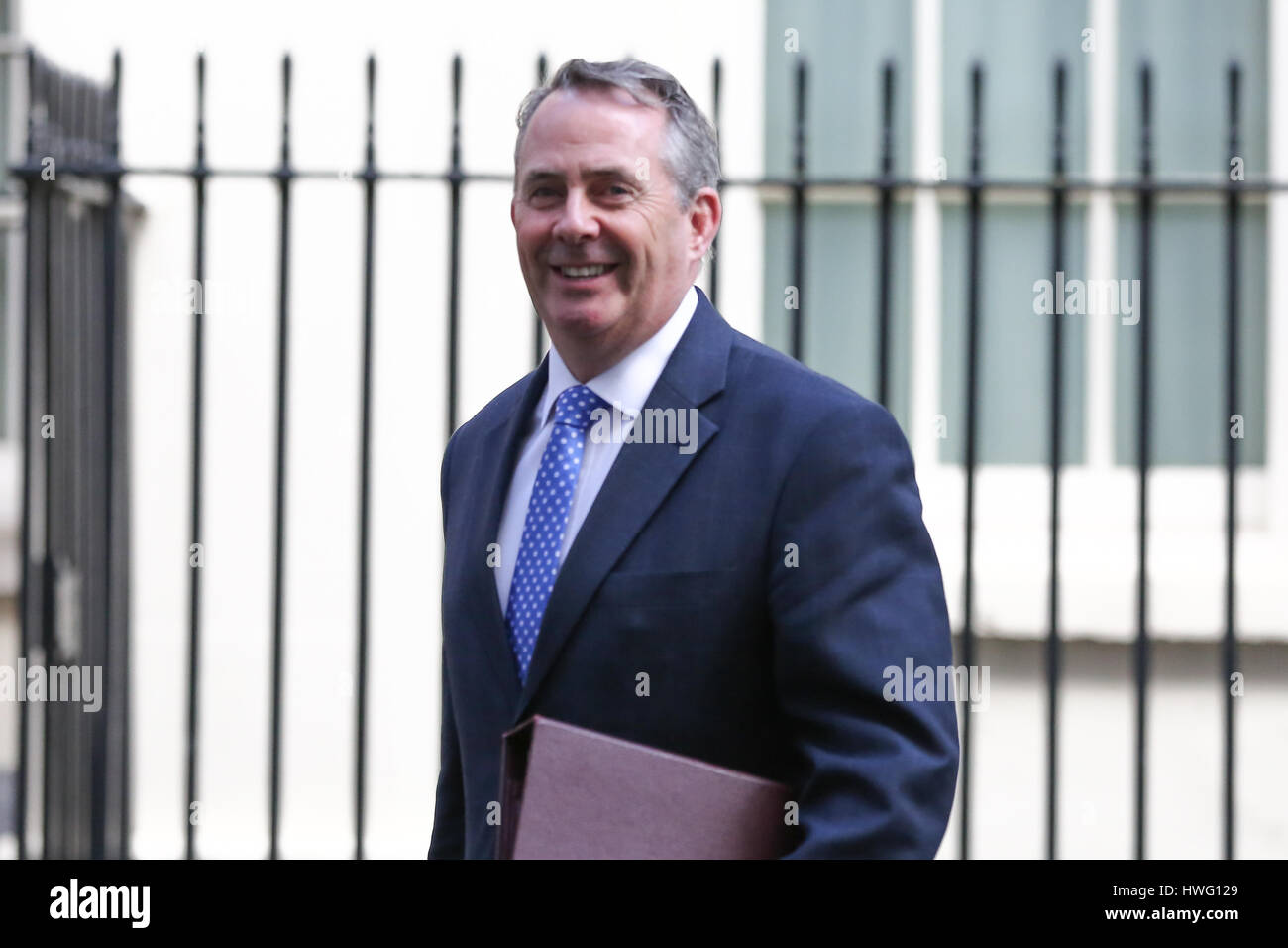 Downing Street, London. UK hinterlässt 21. März 2017 - Liam Fox Staatssekretär für internationalen Handel und Präsident des Board Of Trade nach der wöchentlichen Kabinettssitzung in Nummer 10 Downing Street. Bildnachweis: Dinendra Haria/Alamy Live-Nachrichten Stockfoto