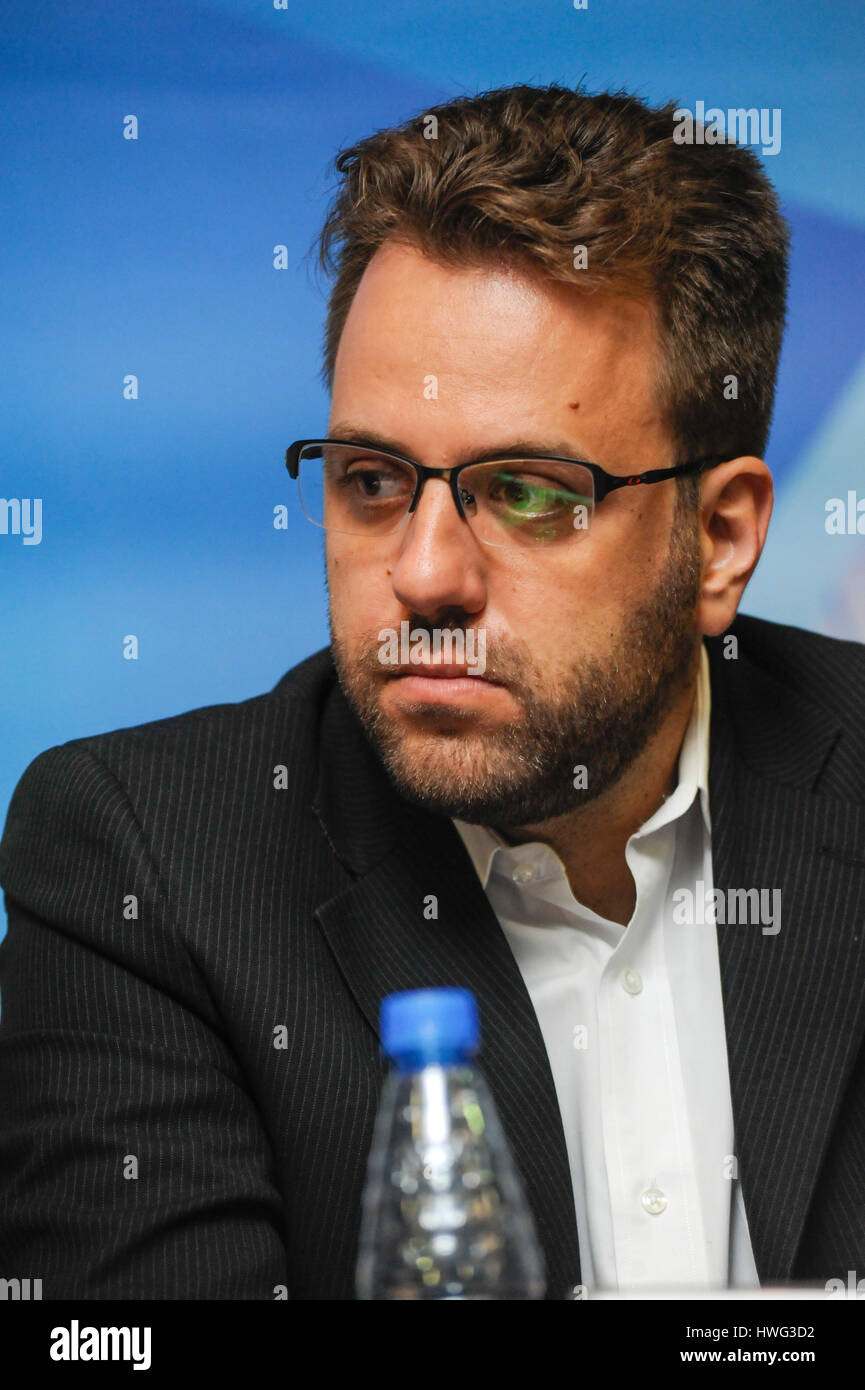 Belo Horizonte, Brasilien. 21. März 2017. TomÃ¡s Mendes, Präsident der Föderation £ Mineira Volleyball während kollektive Presse für Superliga in das Hotel Mercure Lourdes in Belo Horizonte, MG. Credit statt: Mourão Panda/FotoArena/Alamy Live News Stockfoto