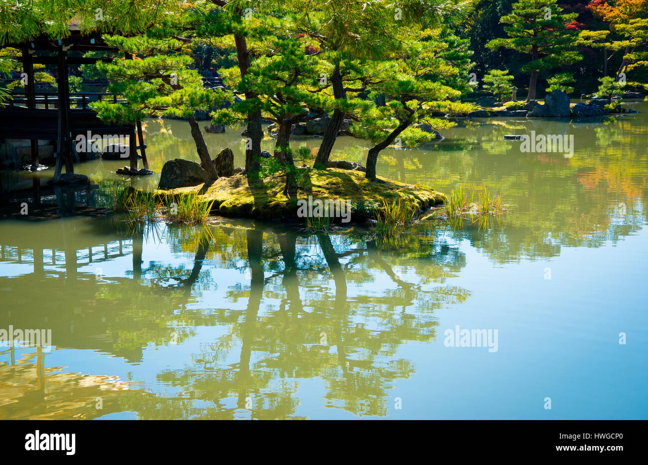 Kyoto, Japan Tempel des goldenen Pavillons Stockfoto