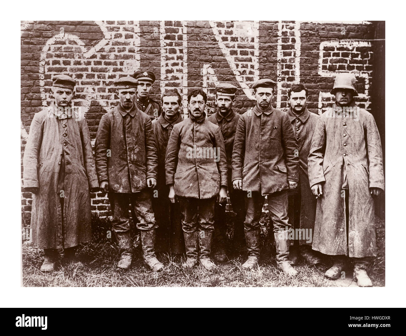 WW1 deutsche Kriegsgefangene in Frankreich Stockfoto