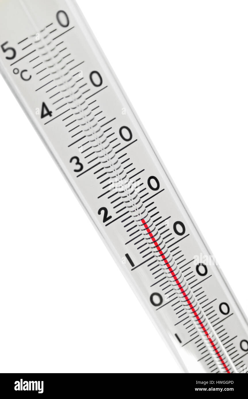 Celsius Skala Celsius-Thermometer, Glaskolben, rote Alkohol Geist  meteorologische Umwelt Temperatur Anzeige Flüssigkeit, isolierte Makro  Nahaufnahme Stockfotografie - Alamy