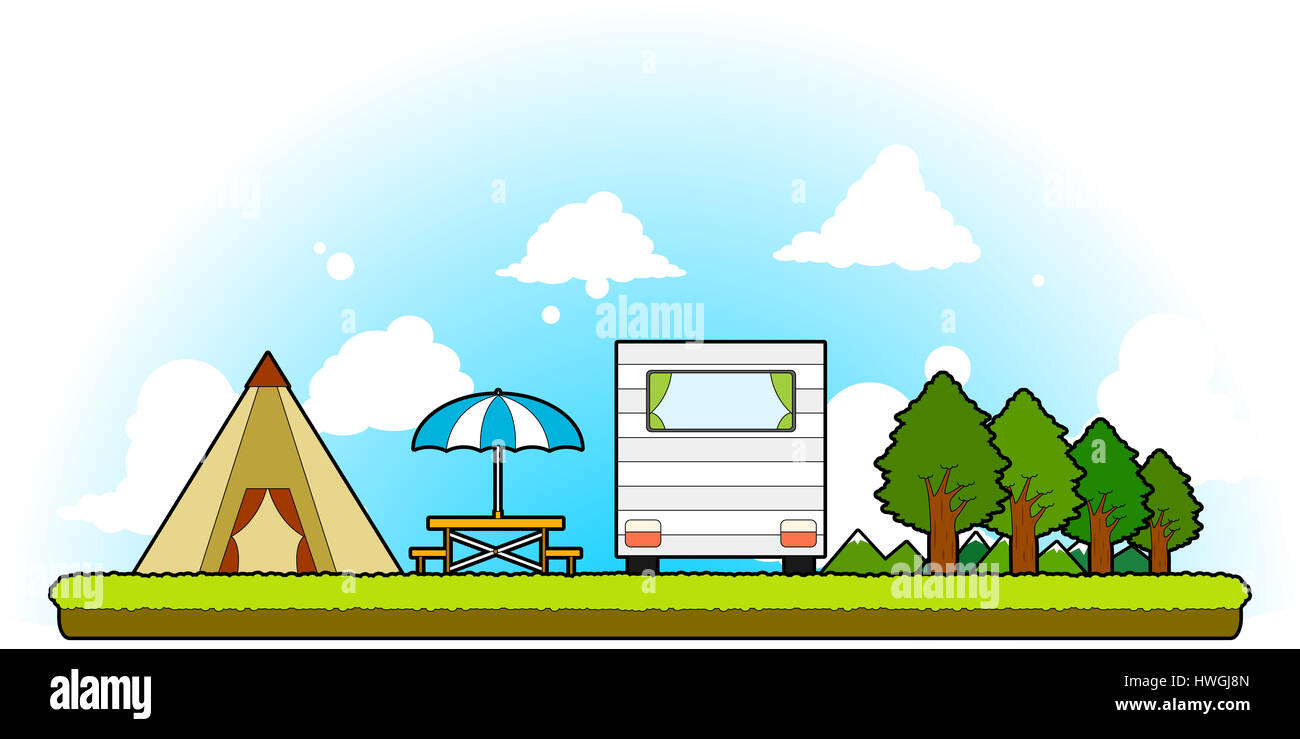 Auto Camping (AutoCamping) Stockfoto