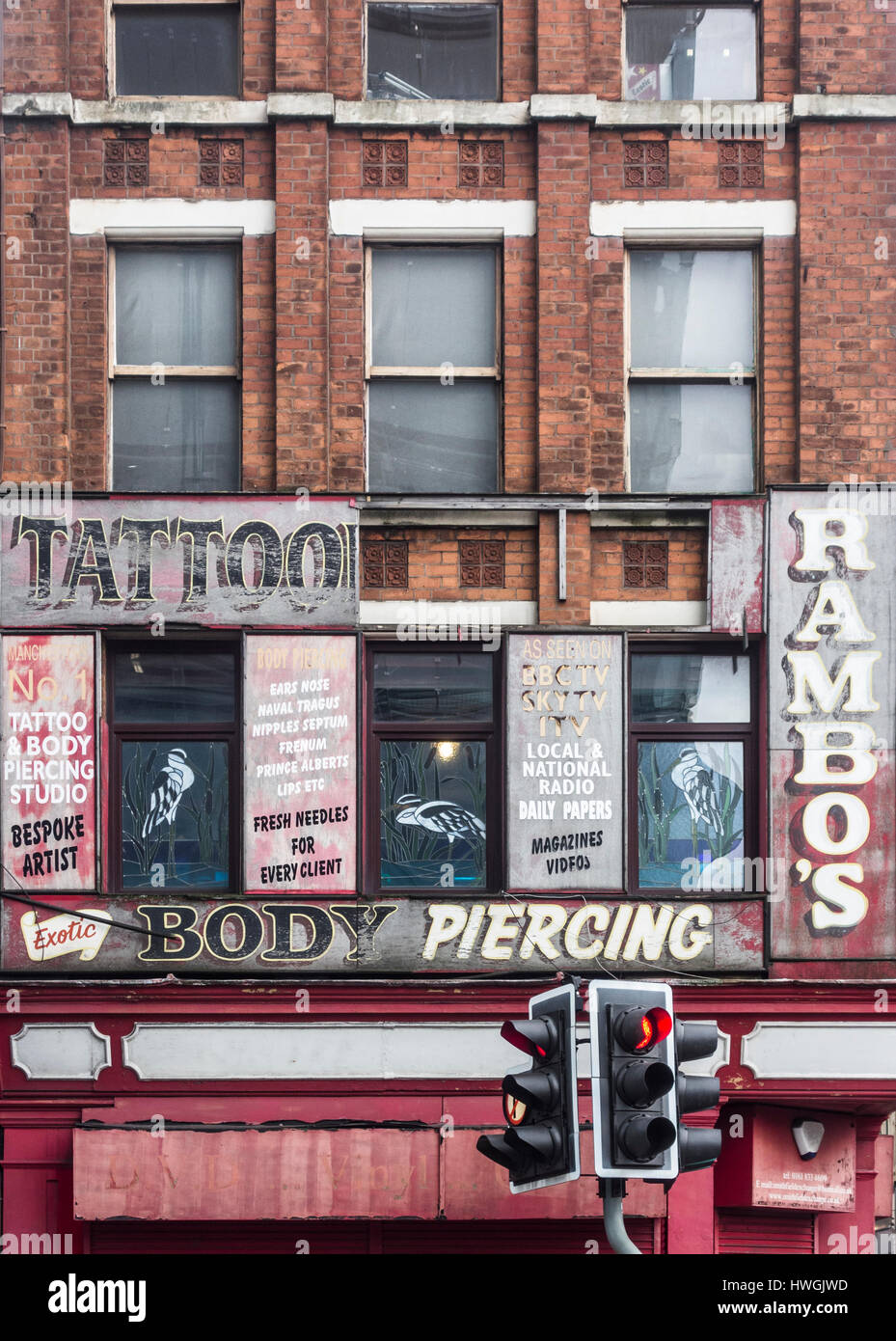 Rambo Tattoo-Studio in Manchester. UK Stockfoto