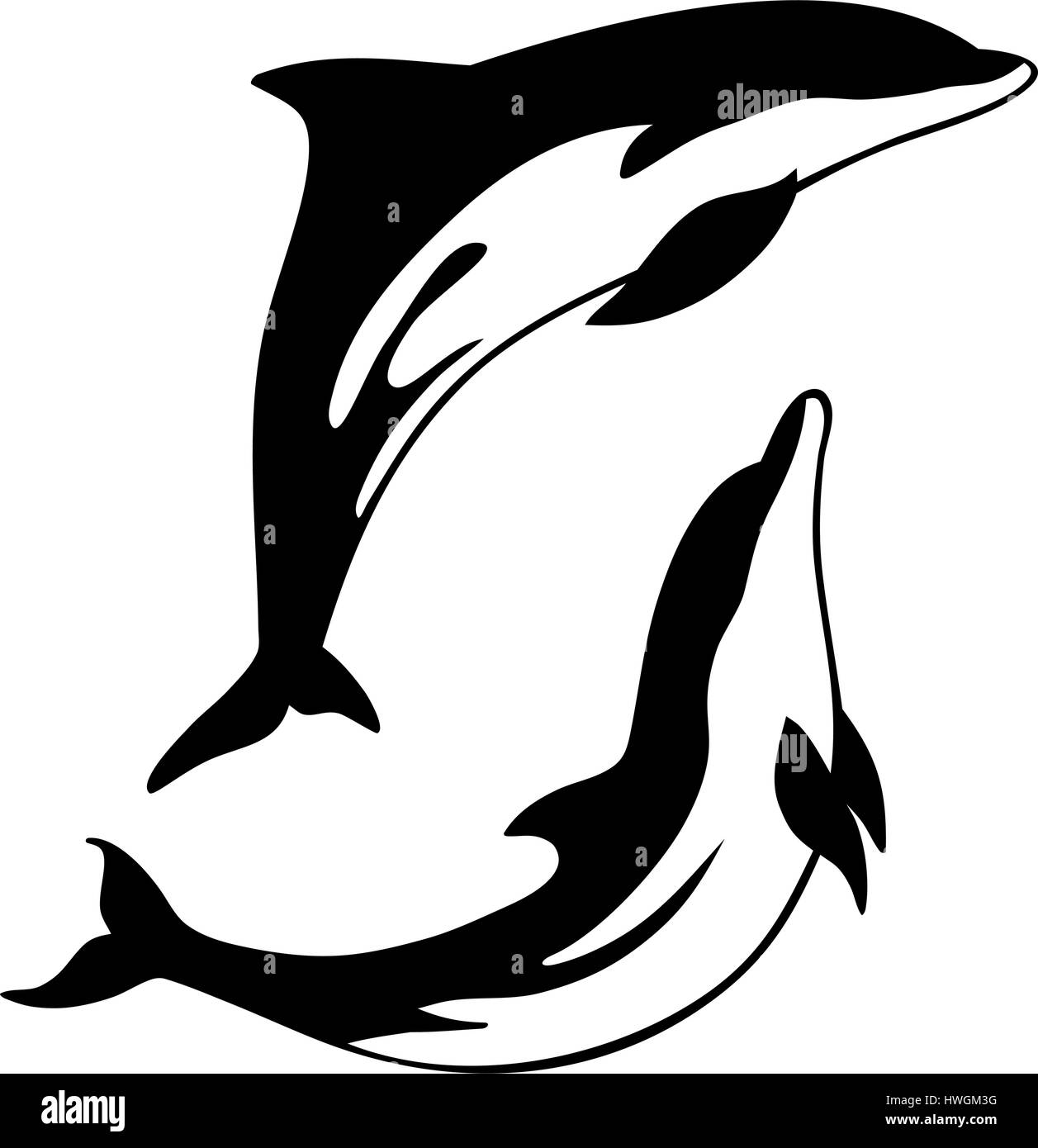 Abstraktes Vektor-Illustration von dolphin Stock Vektor