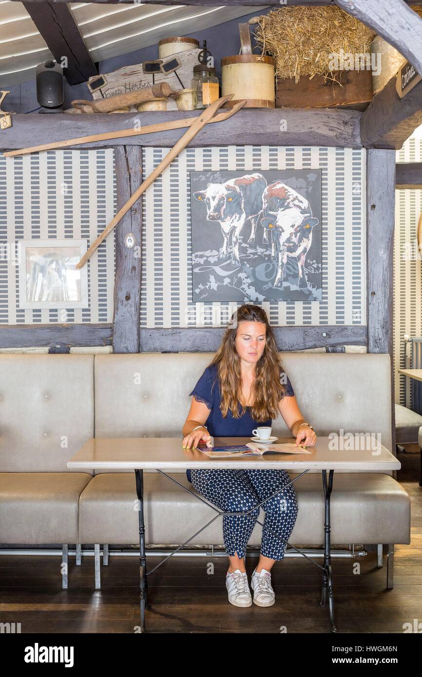 Frankreich, Seine Maritime, Le Havre, Stadtzentrum Weltkulturerbe von UNESCO, Rue Bernardin de Saint-Pierre, Restaurant L'Etable Stockfoto