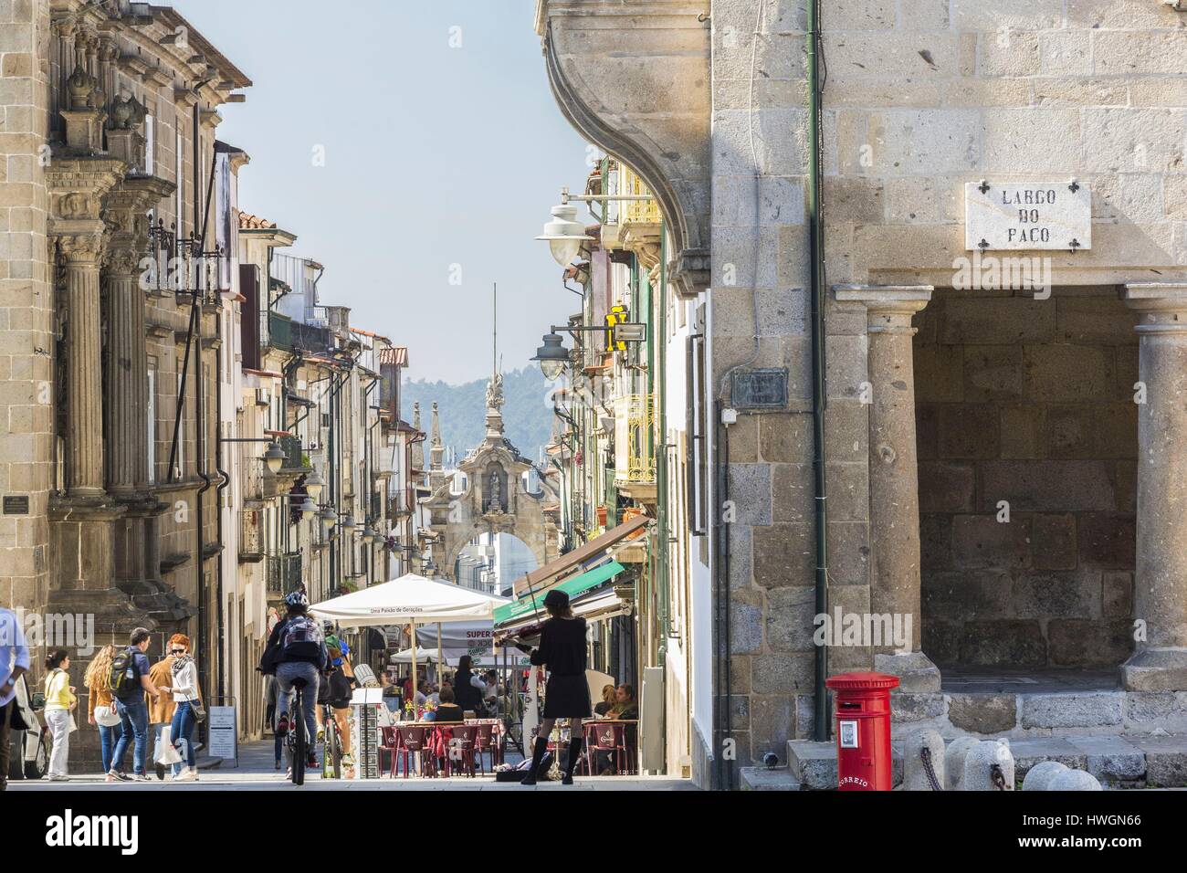 Portugal, Minho Region, Braga, europäische Hauptstadt der Jugend 2012 Straße Dom Diogo de Sousa Stockfoto
