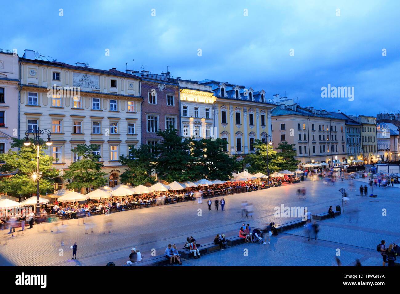 Polen, Kleinpolen, Krakow, Stare Miasto Bezirk, Weltkulturerbe von UNESCO, Altstadt, Marktplatz Stockfoto
