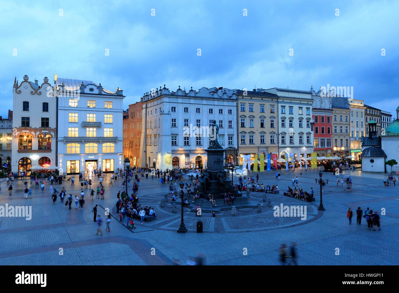 Polen, Kleinpolen, Krakow, Stare Miasto Bezirk, Weltkulturerbe von UNESCO, Altstadt, Marktplatz Stockfoto