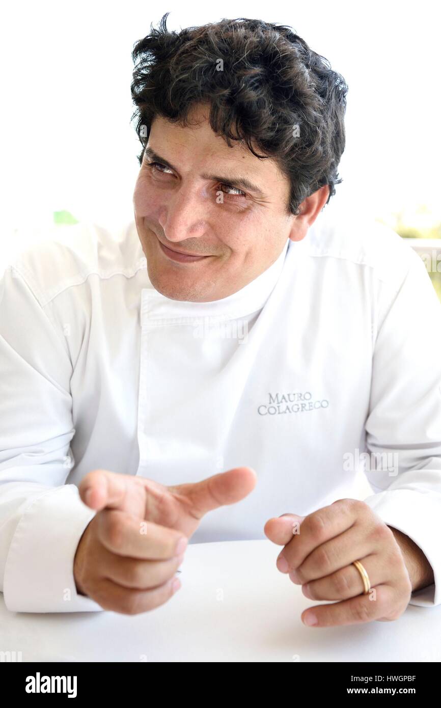 Frankreich, Alpes Maritimes, Menton, Restaurant Le Mirazur, zwei-Sterne Michelin Koch Mauro Colagreco Stockfoto