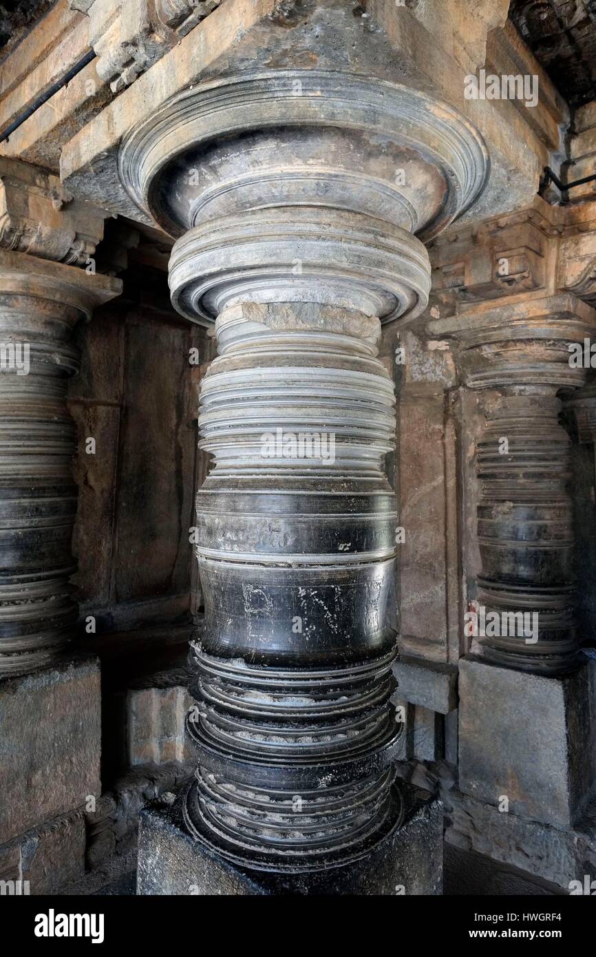 Indien, Bundesstaat Karnataka, Mysore, den Chennakesava Tempel in Somanathapura wurde im Jahr 1268 gebaut und ist eines der schönsten Beispiele der Hoysala Architektur, Stockfoto