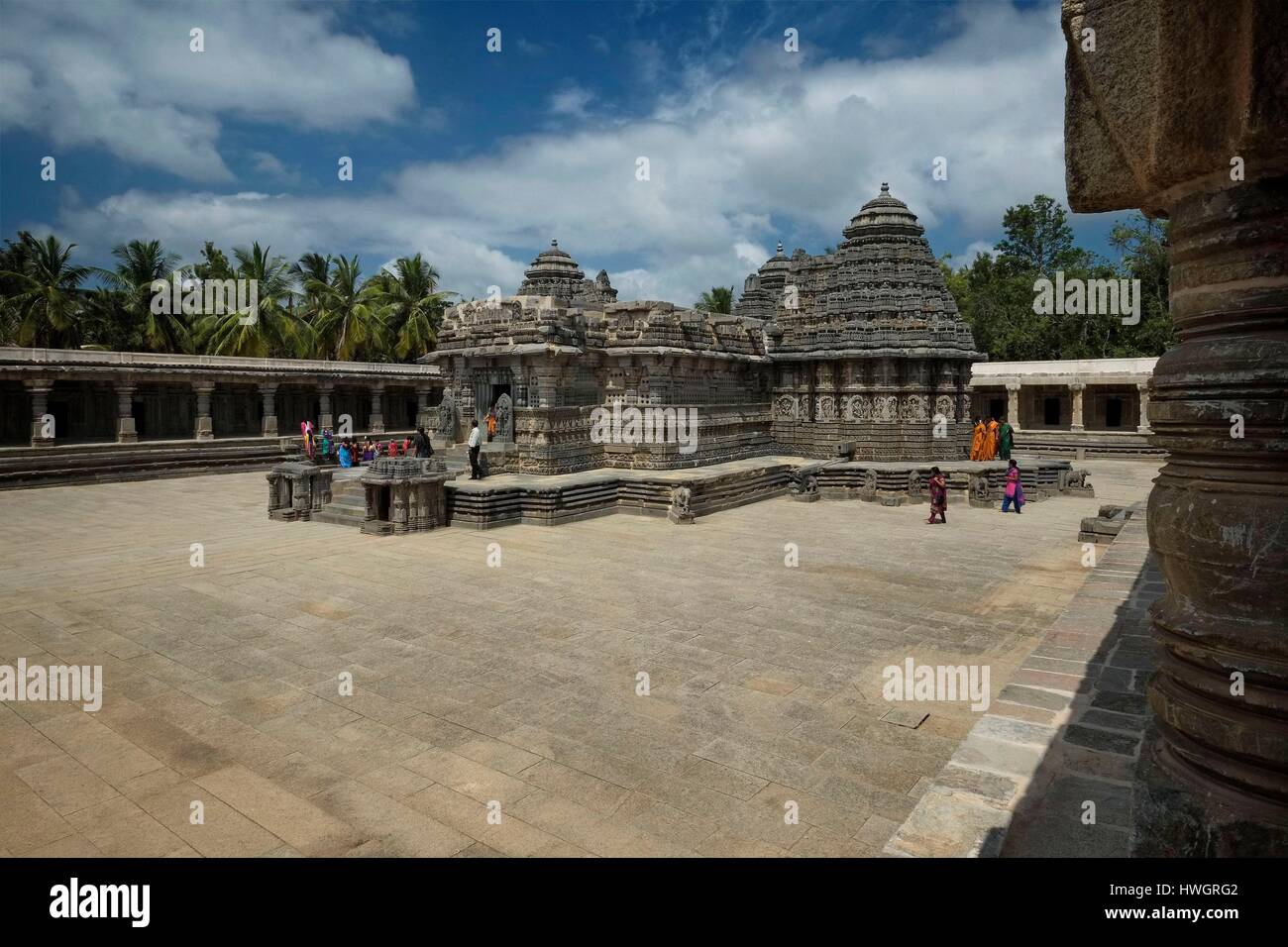 Indien, Bundesstaat Karnataka, Mysore, den Chennakesava Tempel in Somanathapura wurde im Jahr 1268 gebaut und ist eines der schönsten Beispiele der Hoysala Architektur, Stockfoto