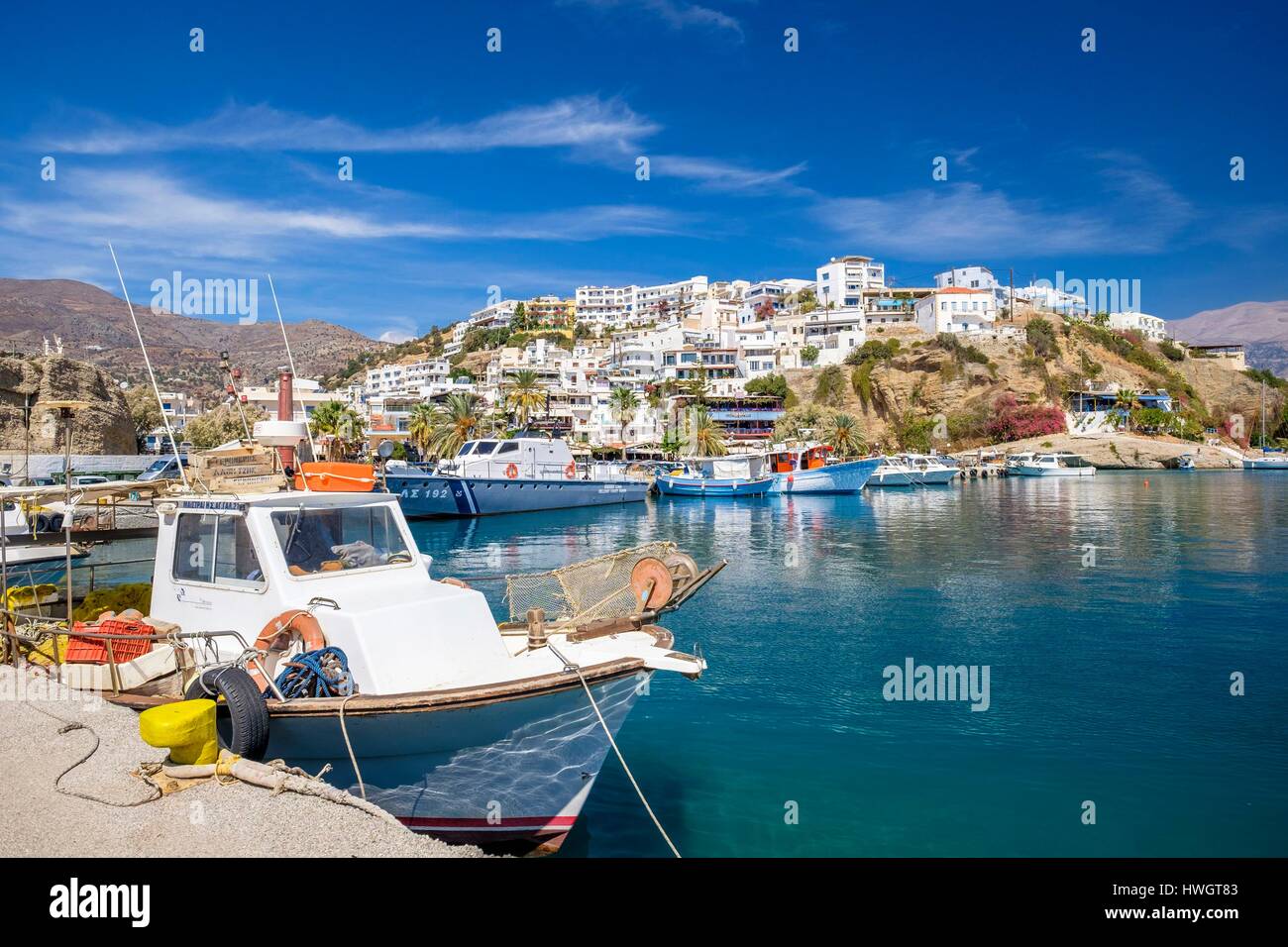 Griechenland, Kreta, Messara Bucht Agia Galini, traditionelles Fischerdorf an der Südküste Stockfoto