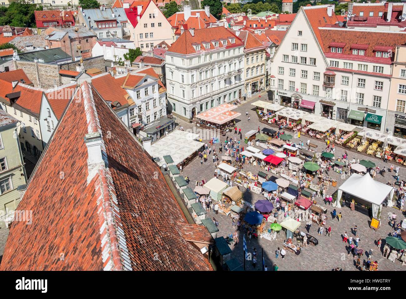 Estland (Baltikum), Harju Region, Tallinn, Altstadt als Weltkulturerbe der UNESCO, dem Rathausplatz während der Mittelalter-feste aufgeführt Stockfoto