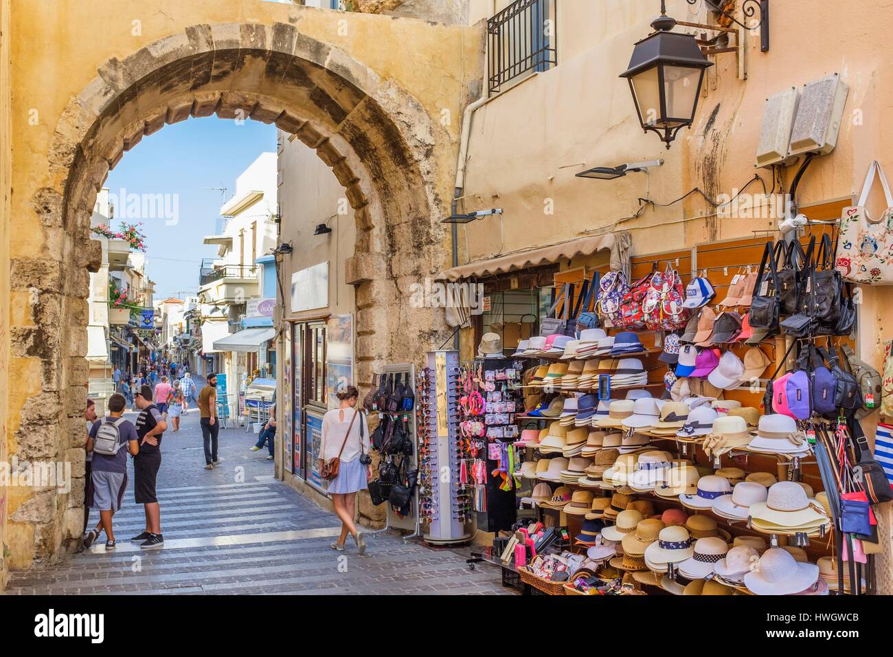 Griechenland, Kreta, Rethymnon, Altstadt, Antistaseos street Stockfoto