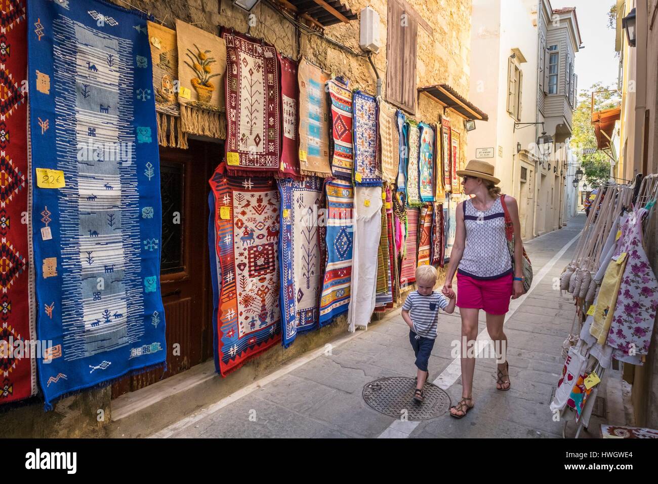 Griechenland, Kreta, Rethymnon, Altstadt, Nikiforou Foka Strasse Stockfoto