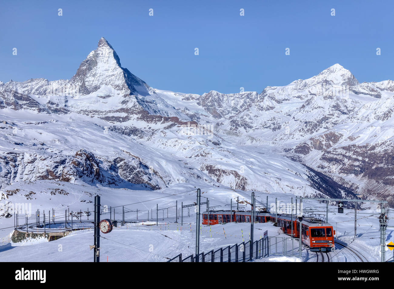 Matterhorn, Zermatt, Gornergrat, Wallis, Schweiz, Europa Stockfoto
