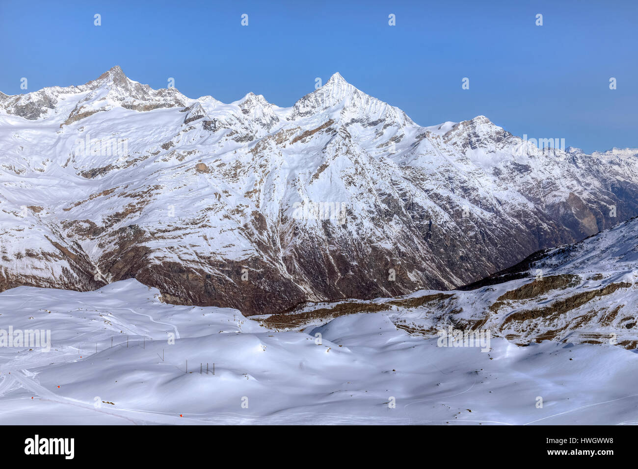 Weisshorn, Zermatt, Gornergrat, Wallis, Schweiz, Europa Stockfoto