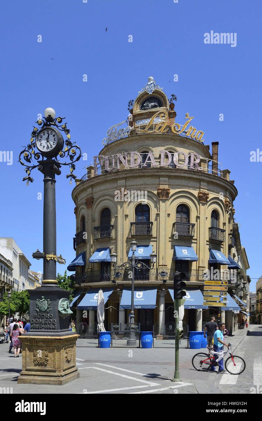 Spanien, Andalusien, Jerez De La Frontera, Fußgängerzone in dowtown Stockfoto