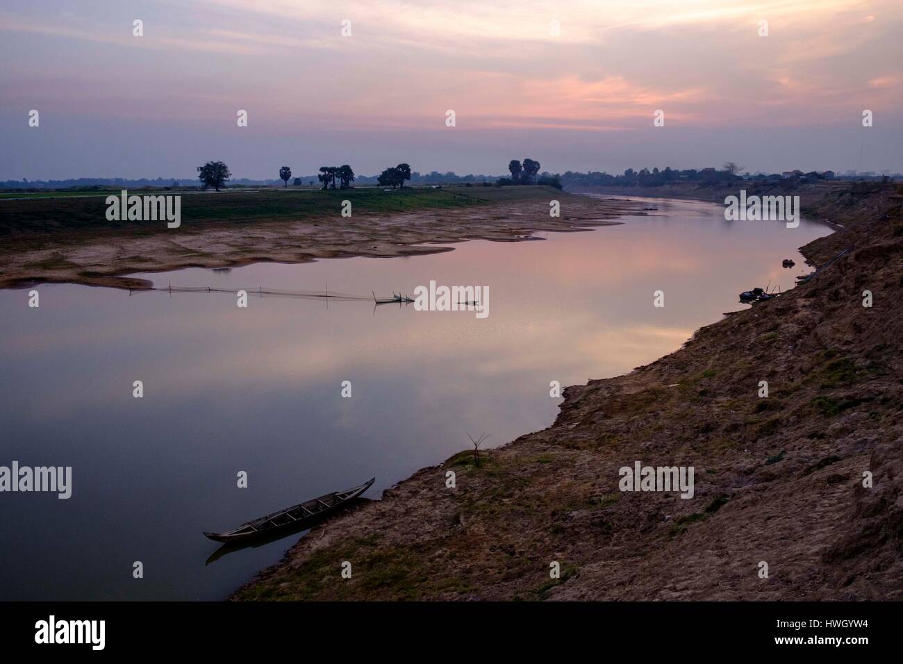 Kambodscha, Provinz Kompong Thom, Kompong Thom oder Kampong Thom, Stung Sen Fluss Stockfoto