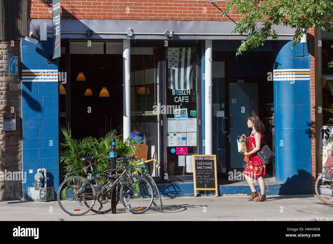 Kanada, Provinz Quebec, Montreal, Plateau Mont-Royal, Boulevard Saint Laurent, französische Restaurant bretonische Crêperie Breizh Café Stockfoto