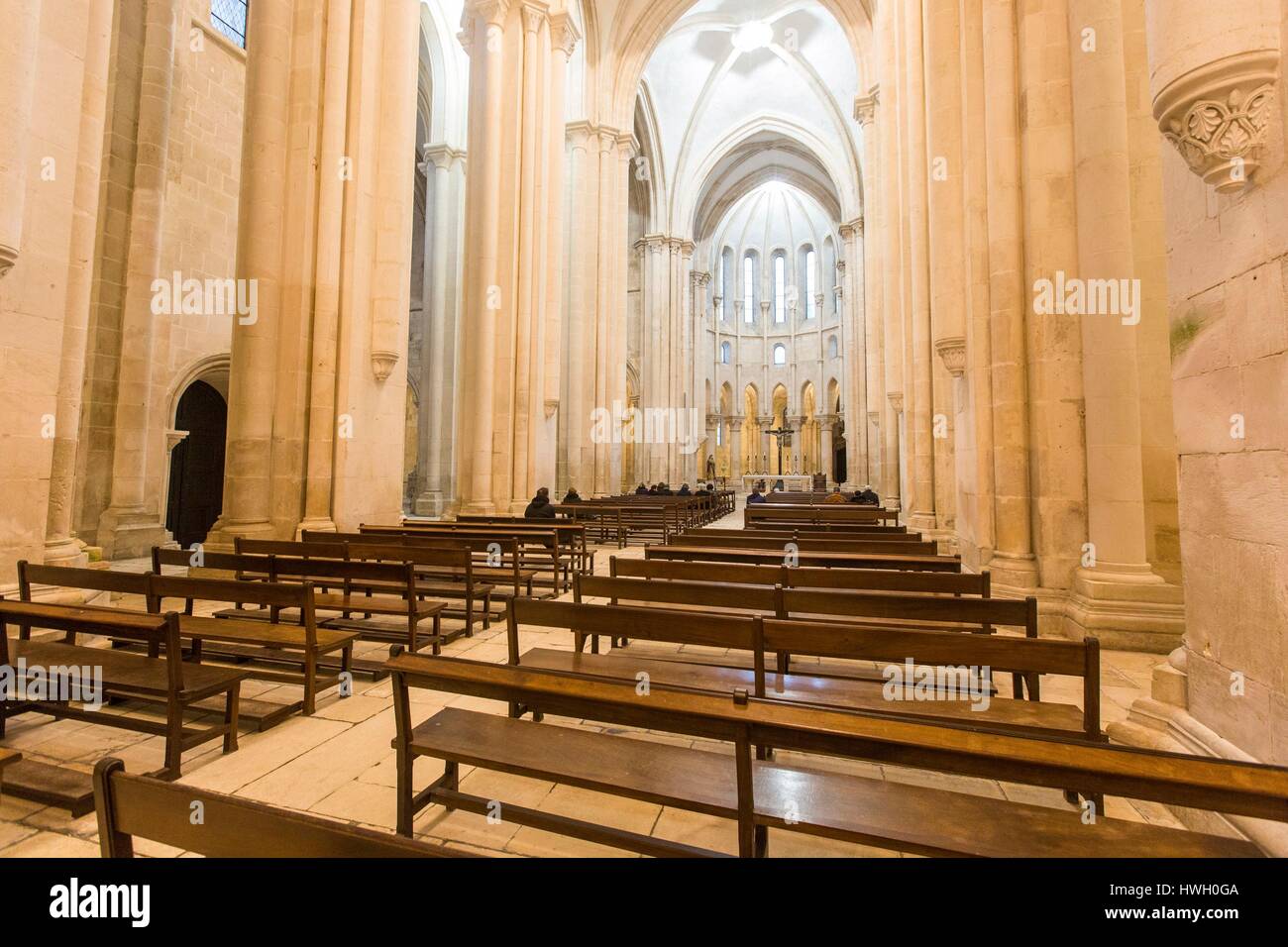 Portugal, Estremadura Provinz, das Kloster von Santa Maria de Alcobaça, im 12. Jahrhundert gegründet wurde, ist ein Meisterwerk der gotischen Kunst der Zisterzienser und ist von der UNESCO als Weltkulturerbe klassifiziert als eines der sieben Wunder von Portugal. UNESCO Stockfoto