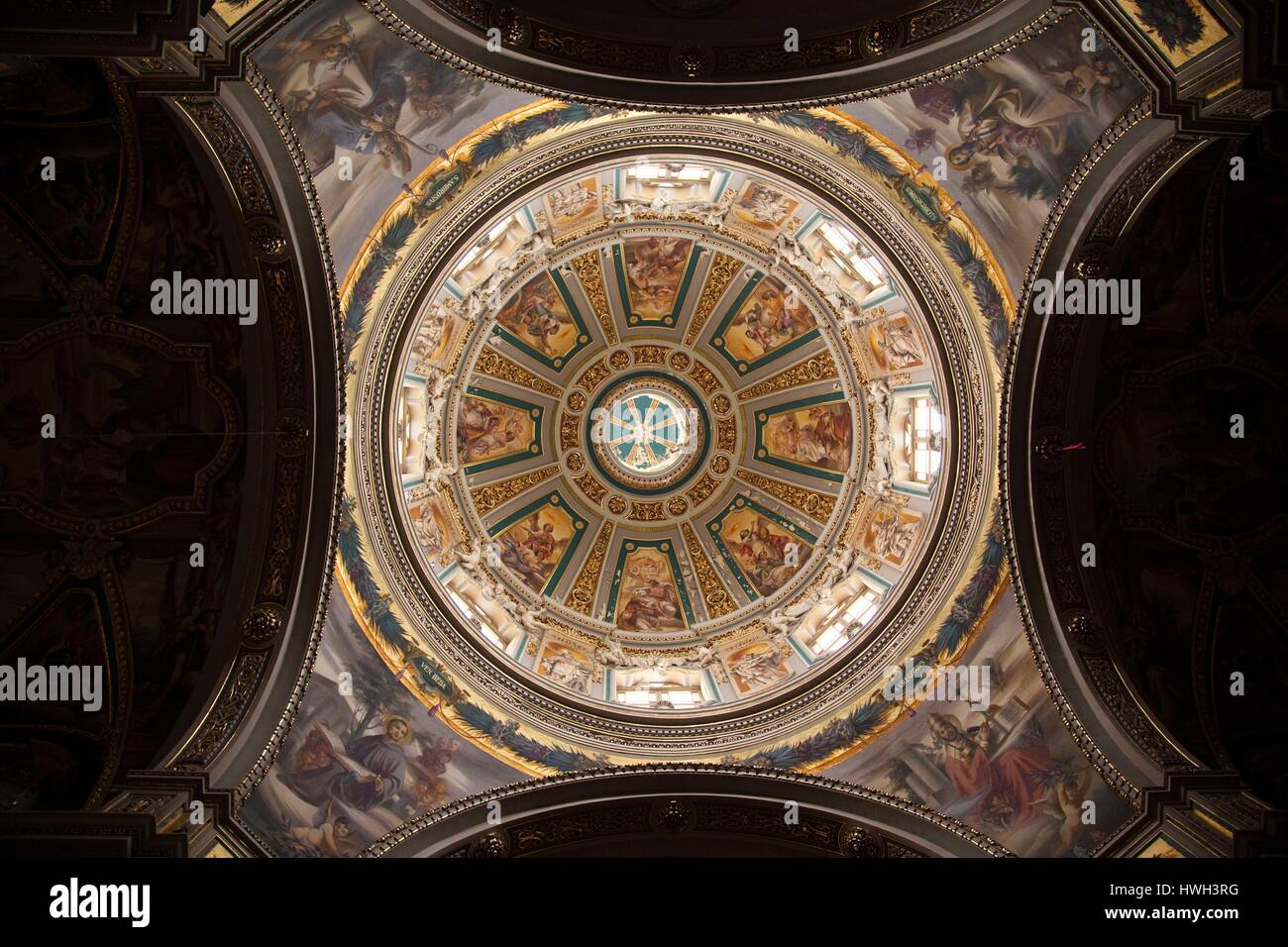 Malta, Valletta, Floriana, Kirche St. Publius, Rotunde Stockfoto