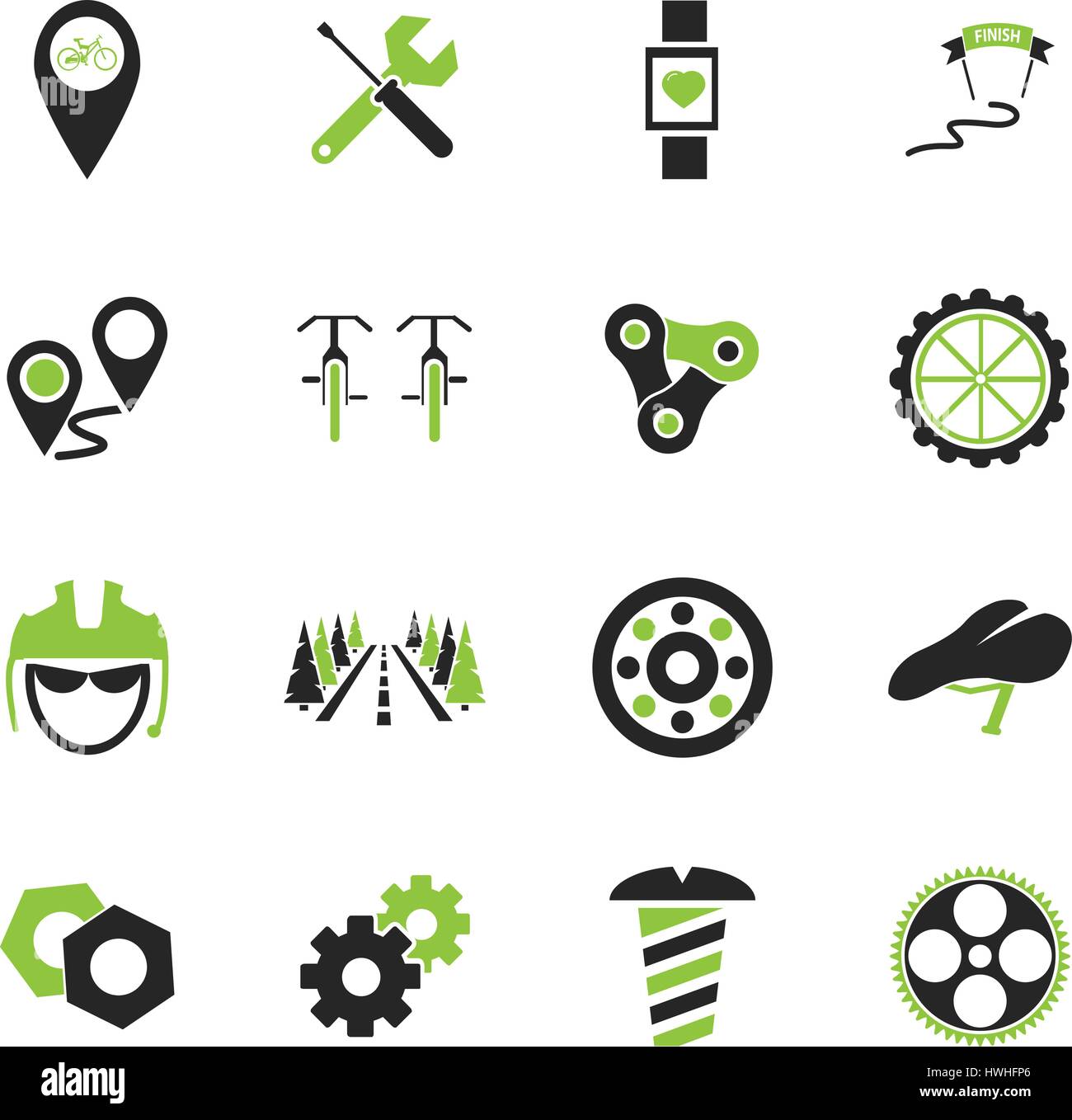 Fahrrad einfach Icons für Web und Benutzeroberflächen Stock Vektor