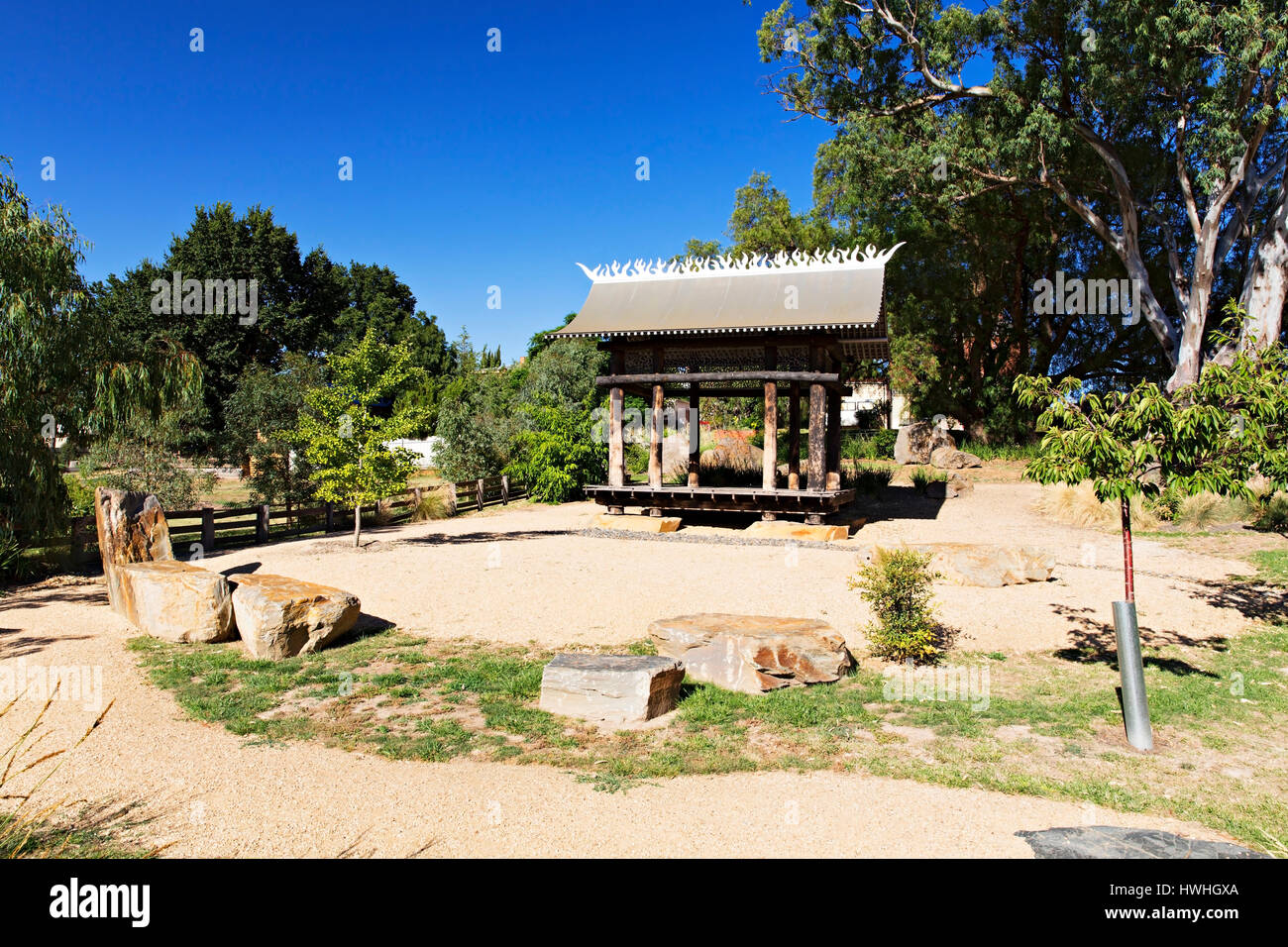 Die Avoca Chinese Garden geöffnet auf den 11/10/2014.The Garten ist eine Hommage an den Tausenden von Chinesen, die Avoca durchlaufen, die ihr Glück suchen Stockfoto