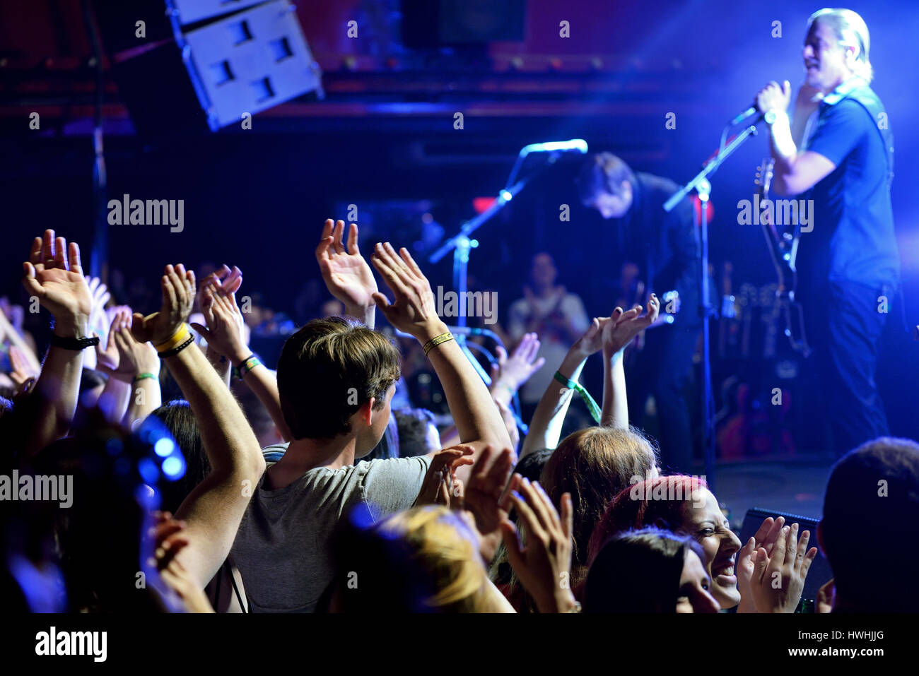 BARCELONA - 28 Mai: Interpol (alternative Indie-Rock-Band aus New York) Leistung bei Primavera Sound Festival 2015, Apolo Bühne am 28. Mai 2015 in Stockfoto