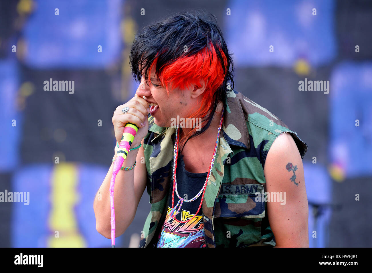 BARCELONA - 29 Mai: Julian Casablancas und The Voidz (Band) in Konzert im Primavera Sound Festival 2015 am 29. Mai 2015 in Barcelona, Spanien. Stockfoto