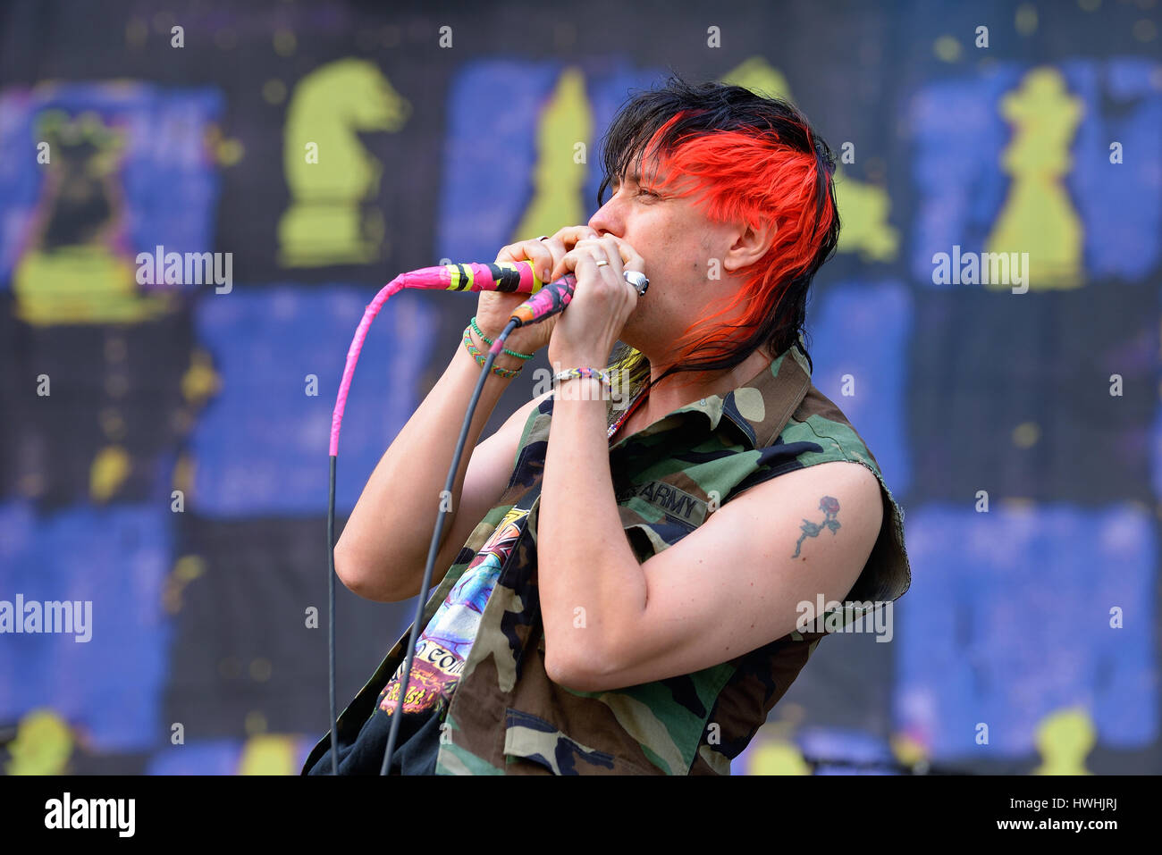 BARCELONA - 29 Mai: Julian Casablancas und The Voidz (Band) in Konzert im Primavera Sound Festival 2015 am 29. Mai 2015 in Barcelona, Spanien. Stockfoto